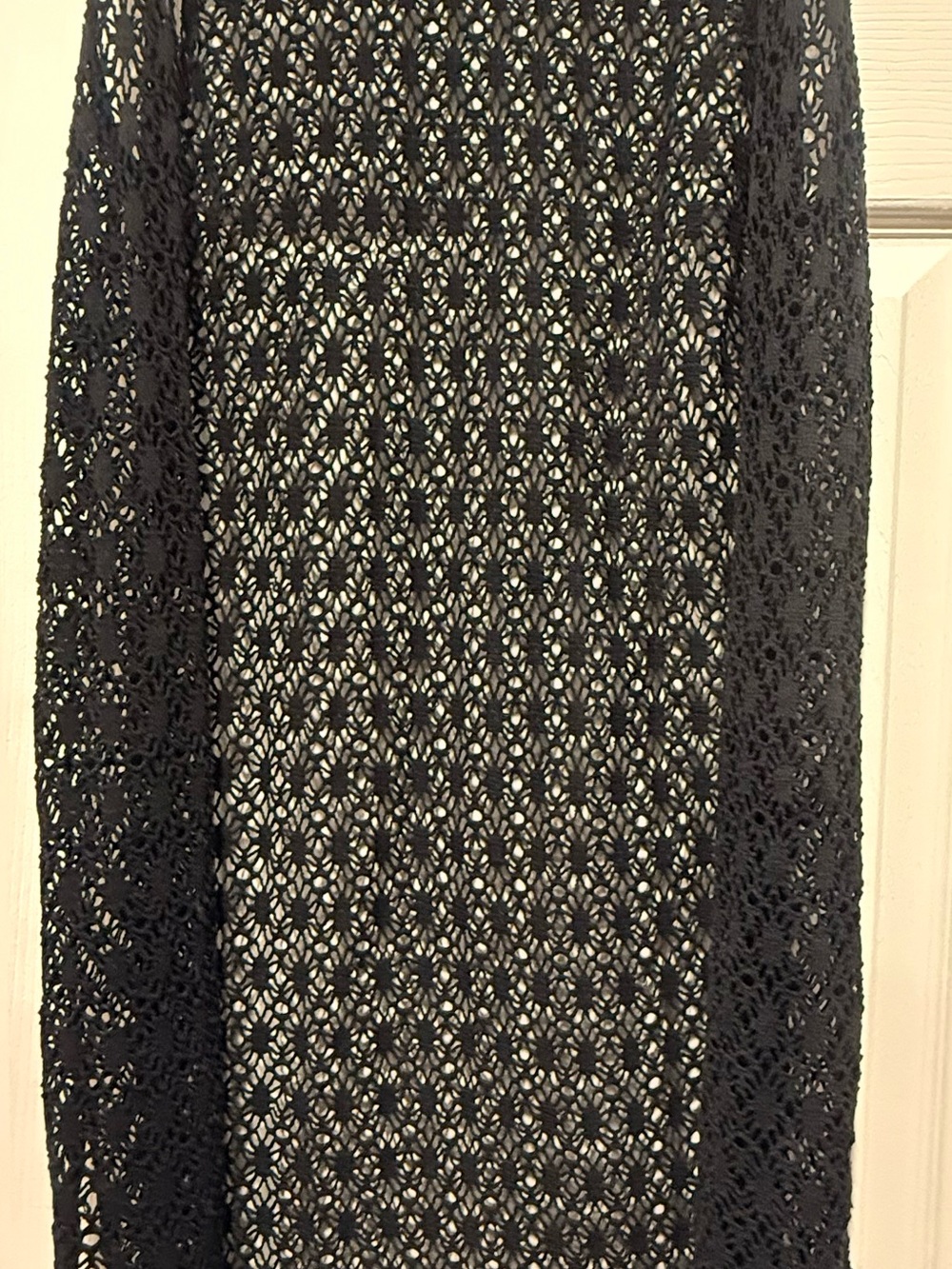 Black Crochet Maxi Skirt - Unbranded